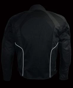 Milwaukee Leather MPM1793 Men's Black Mesh Racer Jacket With Armor