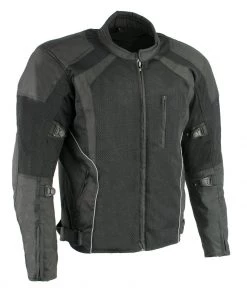 Milwaukee Leather MPM1793 Men's Black Mesh Racer Jacket With Armor