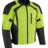 Motorcycle Jackets Milwaukee Leather MPM1793 Men's Armored Green High Vis Mesh Racer Jacket