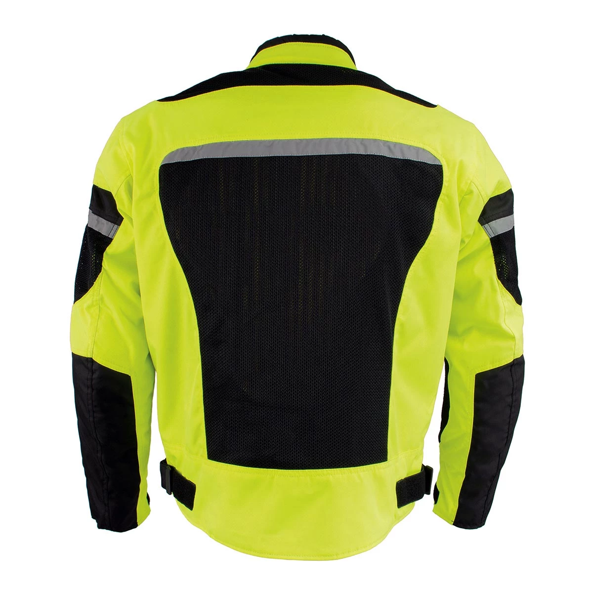 Milwaukee Leather MPM1794 Men's High Vis Black And Green Armored Mesh Racer Jacket Motorcycle Jackets