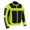 Milwaukee Leather MPM1794 Men's High Vis Black And Green Armored Mesh Racer Jacket Motorcycle Jackets