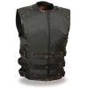 Motorcycle Vests Milwaukee Leather MPM3300 Men's Zipper Front Assault Textile Vest