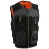 Motorcycle Vests Milwaukee Leather MPM3310 Men's 'Super Utility' Black Leather And Canvas Multi-Pocket Vest