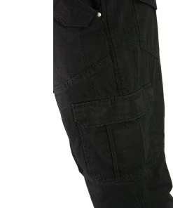 Milwaukee Leather MPM5590 Men's Black Armored Black Cargo Jeans Reinforced With Aramid By DuPont Fibers Motorcycle Pants & Chaps