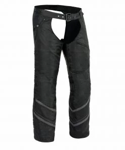 Milwaukee Leather MPM5700 Men's Black Vented Textile Chaps With Snap Out Thermal Liner Motorcycle Pants & Chaps