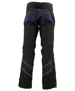 Milwaukee Leather MPM5701 Men's Black ‘Reflective’ Vented Textile Motorcycle Chaps Motorcycle Pants & Chaps