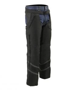 Milwaukee Leather MPM5701 Men's Black ‘Reflective’ Vented Textile Motorcycle Chaps Motorcycle Pants & Chaps