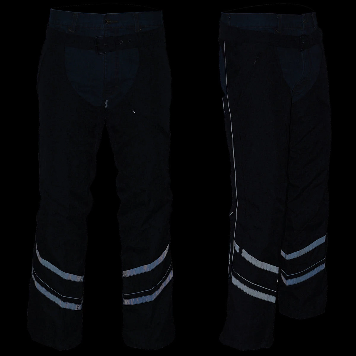 Milwaukee Leather MPM5701 Men's Black ‘Reflective’ Vented Textile Motorcycle Chaps Motorcycle Pants & Chaps