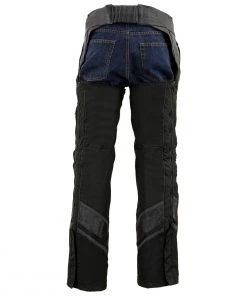 Motorcycle Pants & Chaps Milwaukee Leather MPM5706 Men's Black Vented Textile Chaps With Leather Trim
