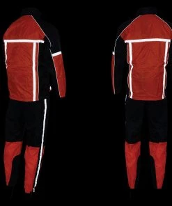 Milwaukee Leather MPM9510 Men's Black And Orange Water Resistant Rain Suit With Hi Vis Reflective Tape Riding Gear