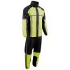 Milwaukee Leather MPM9510 Men's Black And Neon Green Water Resistant Rain Suit With Hi Vis Reflective Tape