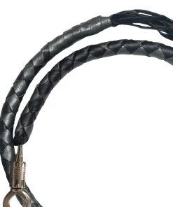 Hot Leathers MWH1105 ‘Get Back’ Genuine Black And Silver Leather Whip