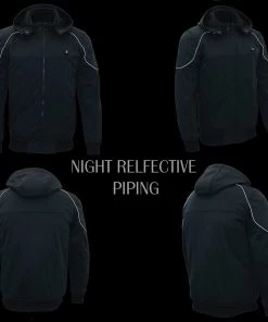 Nexgen Heat Men's Nxm1761set-'Igniter' Black'Heated' Soft Shell Hooded Jacket (Rechargeable Battery Pack Included) Motorcycle Jackets