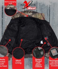 Motorcycle Jackets Nexgen Heat Men's Nxm1776set-'Camo' Heated'Breakup Country Zipper Hoodie (Rechargeable Battery Pack Included)