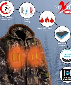 Motorcycle Jackets Nexgen Heat Men's Nxm1776set-'Camo' Heated'Breakup Country Zipper Hoodie (Rechargeable Battery Pack Included)