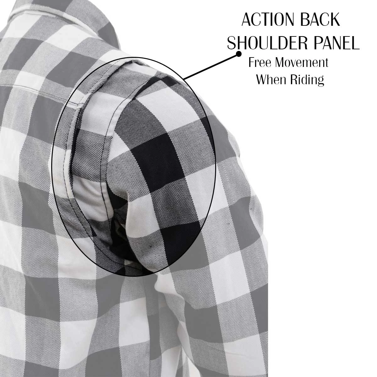 Nexgen Heat Men's Nxm1601set-'Riffraff' Black And White Heated Flannel Long Sleeve Shirt (Rechargeable Battery Pack Included) Riding Gear