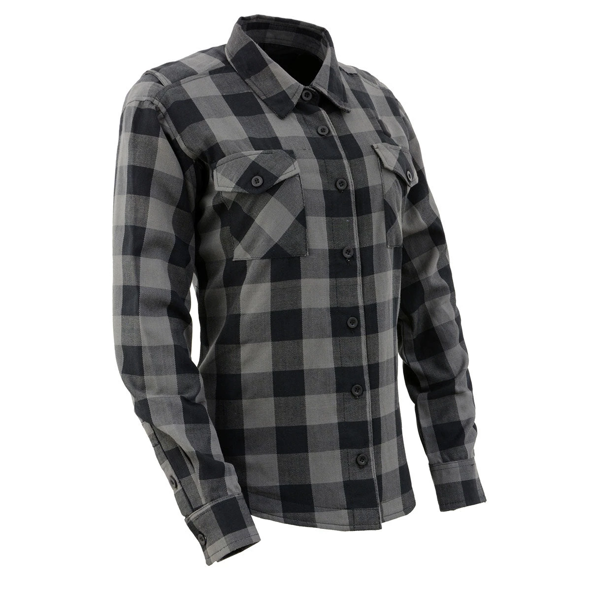 Nexgen Heat Women's NXL2601SET-'Bonnie' Black/Grey Heated Flannel Long Sleeve Shirt (Rechargeable Battery Pack Included) Flannel Shirts