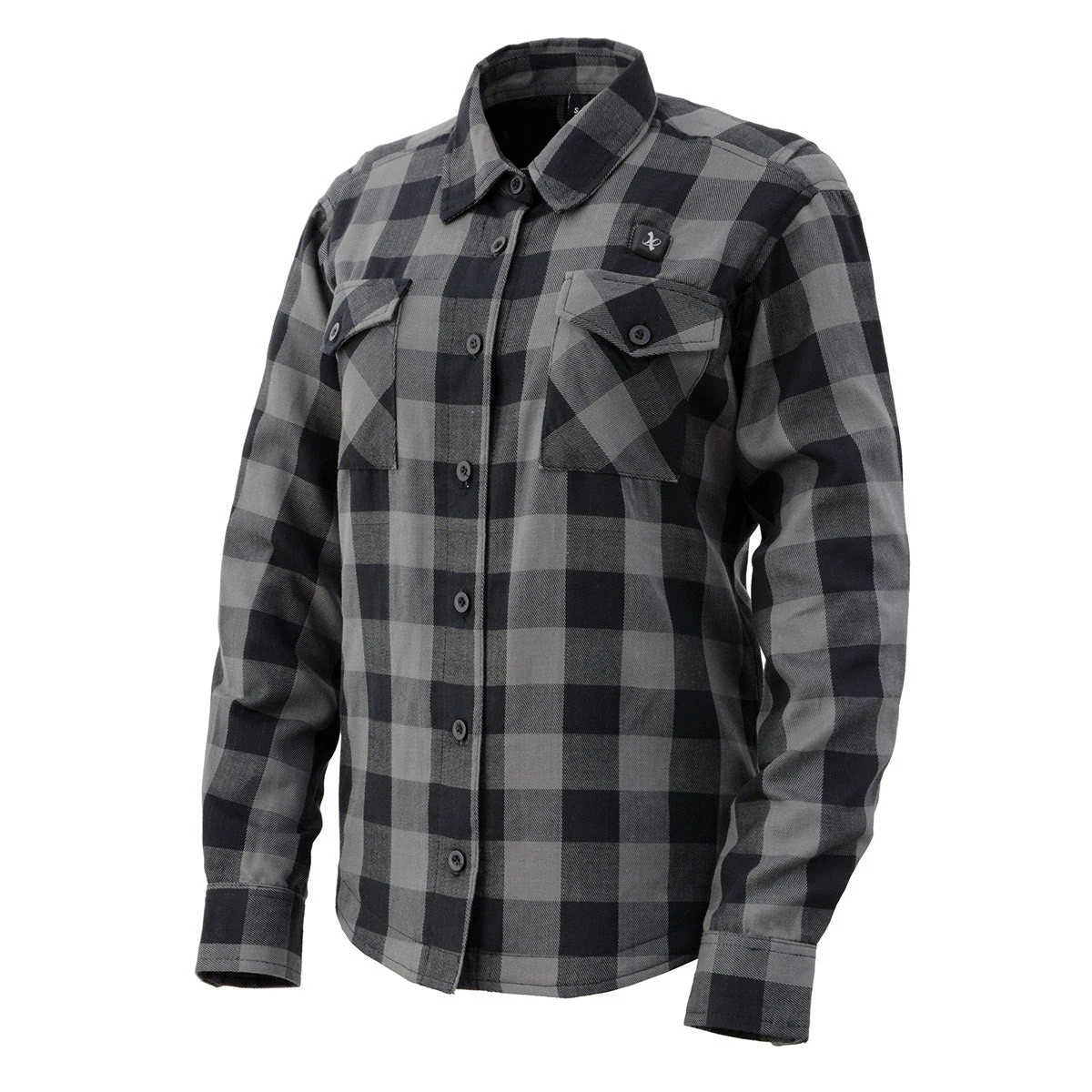 Nexgen Heat Women's NXL2601SET-'Bonnie' Black/Grey Heated Flannel Long Sleeve Shirt (Rechargeable Battery Pack Included) Flannel Shirts
