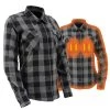 Nexgen Heat Women's NXL2601SET-'Bonnie' Black/Grey Heated Flannel Long Sleeve Shirt (Rechargeable Battery Pack Included) Flannel Shirts