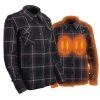 Nexgen Heat Women's Nxl2602set-'Bonnie' Black Grey Red Heated Flannel Long Sleeve Shirt (Rechargeable Battery Pack Included)