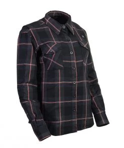 Nexgen Heat Women's Nxl2602set-'Bonnie' Black Grey Red Heated Flannel Long Sleeve Shirt (Rechargeable Battery Pack Included)