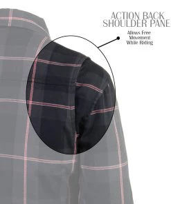 Nexgen Heat Women's Nxl2602set-'Bonnie' Black Grey Red Heated Flannel Long Sleeve Shirt (Rechargeable Battery Pack Included)