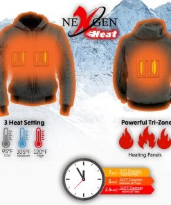 Motorcycle Jackets Nexgen Heat Women's NXL2713SET-'Fiery' ‘Heated’ Hoodie (Rechargeable Battery Pack Included)