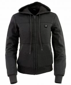 Nexgen Heat MPL2713SET Women's Black'Heated' Zipper Front Hoodie (Battery Pack Included) Motorcycle Jackets