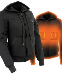 Nexgen Heat MPL2713SET Women's Black 'Heated' Zipper Front Hoodie (Battery Pack Included) Motorcycle Jackets