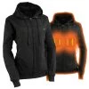 Nexgen Heat MPL2717DUAL Women's Black 'Heated' Zipper Front Hoodie (Battery Pack Included) Motorcycle Jackets