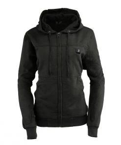 Nexgen Heat MPL2717DUAL Women's Black'Heated' Zipper Front Hoodie (Battery Pack Included) Motorcycle Jackets