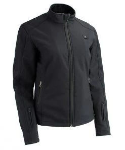 Nexgen Heat NexGen NXL2760SET Ladies'Storm' Black Heated Soft-Shell Jacket (Rechargeable Battery Pack Included)