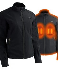 Nexgen Heat NexGen NXL2760SET Ladies 'Storm' Black Heated Soft-Shell Jacket (Rechargeable Battery Pack Included)