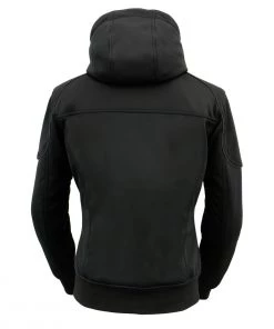Nexgen Heat MPL2761SET Women's Black'Heated' Soft Shell Hooded Heated Jacket (Battery Pack Included) Motorcycle Jackets