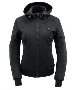 Nexgen Heat Women's NXL2761SET-'Igniter'Black'Heated' Soft Shell Hooded Jacket (Rechargeable Battery Pack Included) Motorcycle Jackets