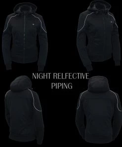 Nexgen Heat MPL2761SET Women's Black'Heated' Soft Shell Hooded Heated Jacket (Battery Pack Included) Motorcycle Jackets