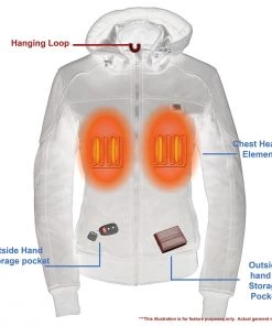 Nexgen Heat Women's NXL2761SET-'Igniter'Black'Heated' Soft Shell Hooded Jacket (Rechargeable Battery Pack Included) Motorcycle Jackets