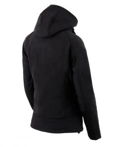 Nexgen Heat Women's Nxl2767set-'Ruffled' Black Heated Soft Shell Hooded Jacket (Rechargeable Battery Pack Included) Motorcycle Jackets