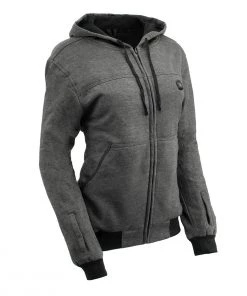 Nexgen Heat MPL2717DUAL Women's Grey Hoodie With Heating Elements (Battery Pack Included) Motorcycle Jackets