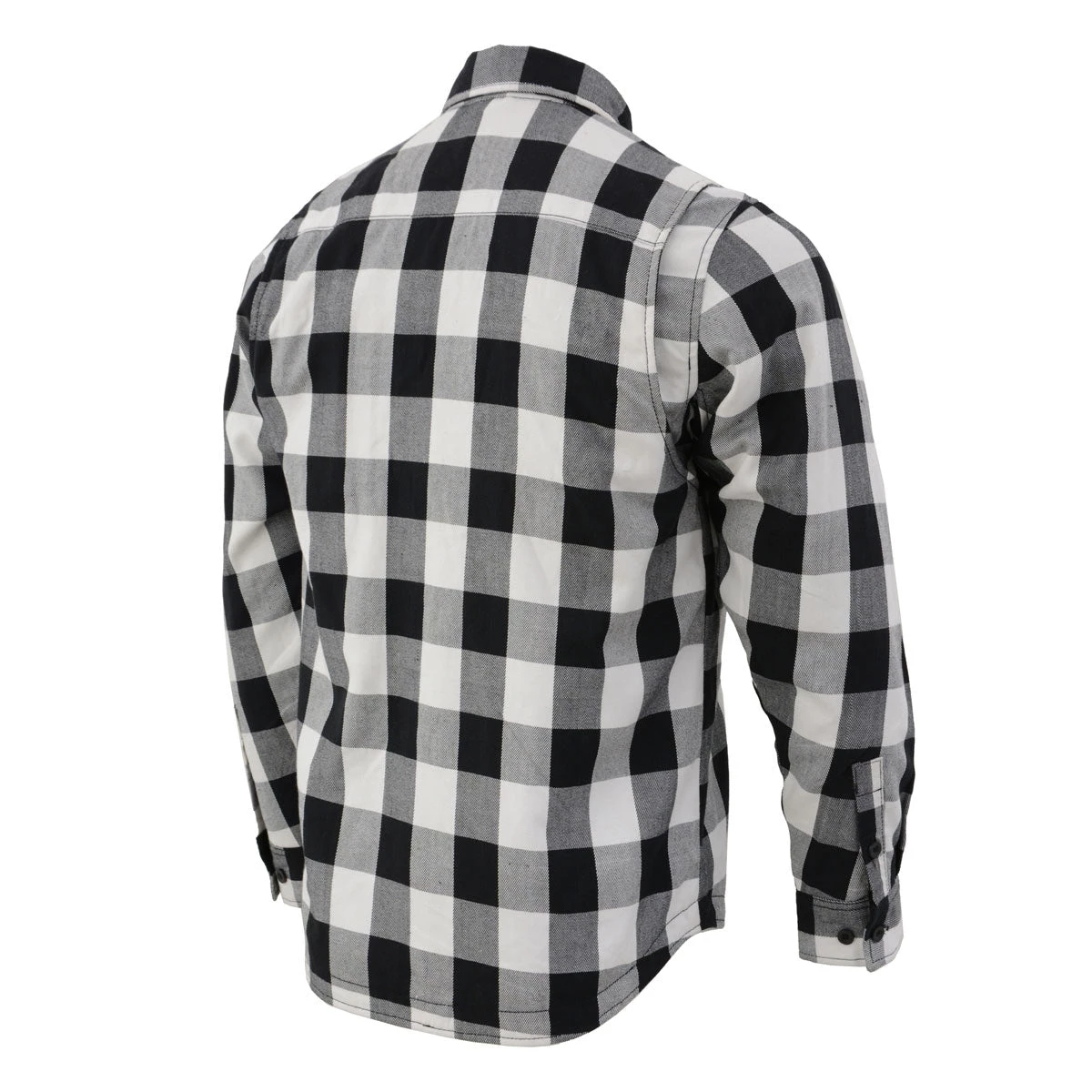 Nexgen Heat Men's Nxm1601set-'Riffraff' Black And White Heated Flannel Long Sleeve Shirt (Rechargeable Battery Pack Included) Riding Gear