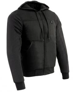 Motorcycle Jackets Nexgen Heat Men's Nxm1713set-'Hooligan' Heated Black Hoodie (Rechargeable Battery Pack Included)