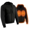 Motorcycle Jackets Nexgen Heat Men's Nxm1713set-'Hooligan' Heated Black Hoodie (Rechargeable Battery Pack Included)