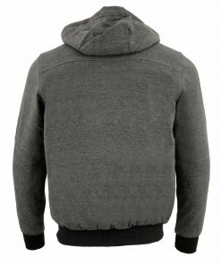 Nexgen Heat MPM1713 Men's Grey'Heated' Hoodie With Front And Back Heated Elements Motorcycle Jackets