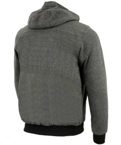 NexGen Heat MPM1713SET Men's Grey'Heated' Zipper Front Hoodie (Rechargeable Battery Pack Included) Motorcycle Jackets