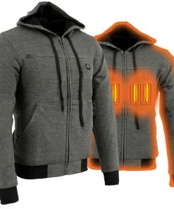 Nexgen Heat Men's Nxm1713set-'Hooligan' Heated Black Hoodie (Rechargeable Battery Pack Included) Motorcycle Jackets