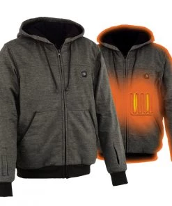 Nexgen Heat NexGen NXM1717DUAL Men's 'Fiery' Grey 'Heated' Hoodie (Rechargeable Battery Pack Included)