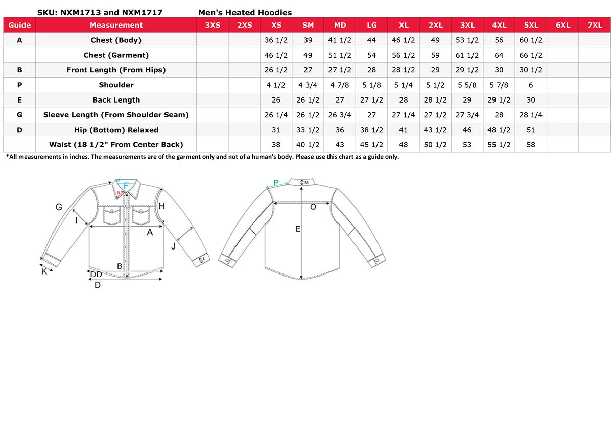 Nexgen Heat Motorcycle Jackets NexGen NXM1717DUAL Men's 'Fiery' Black 'Heated' Hoodie (Rechargeable Battery Pack Included)