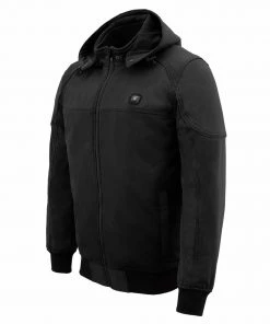 Nexgen Heat Men's Nxm1761set-'Igniter' Black'Heated' Soft Shell Hooded Jacket (Rechargeable Battery Pack Included) Motorcycle Jackets
