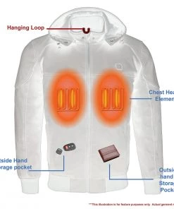 Nexgen Heat Men's Nxm1761set-'Igniter' Black'Heated' Soft Shell Hooded Jacket (Rechargeable Battery Pack Included) Motorcycle Jackets