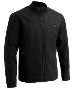 Nexgen Heat MPM1762SET Men's Black'Heated' Collarless Soft Shell Jacket (Rechargeable Battery Pack Included) Motorcycle Jackets